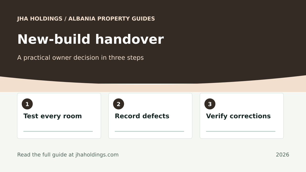 New-Build Apartment Snagging in Albania: A Room-by-Room Handover